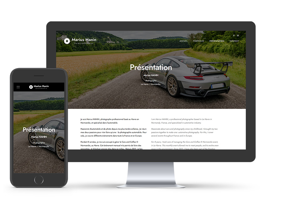Création site internet photographe – Marius Hanin